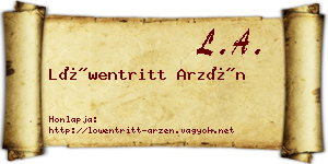 Löwentritt Arzén névjegykártya